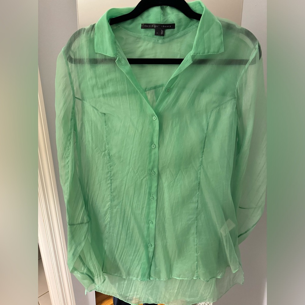 Theysken’s Theory Sheer Button Down - image 1